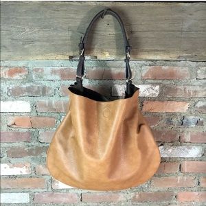 Slouchy Bucket Shoulder Bag Faux Leather Purse